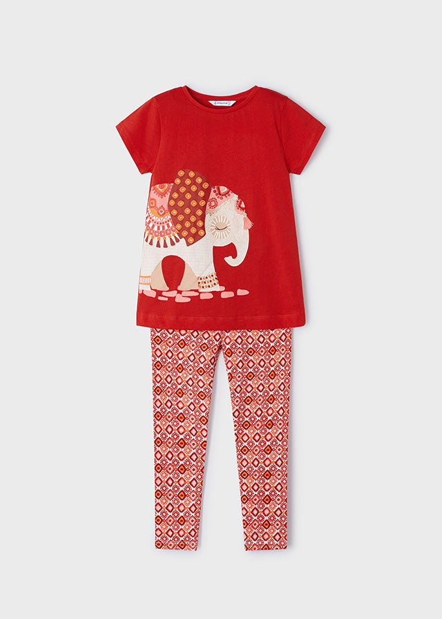 Completo Rosso Leggings + T-Shirt