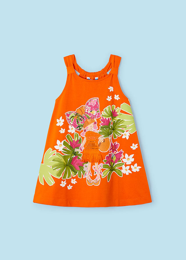 Vestito Arancione Fiori