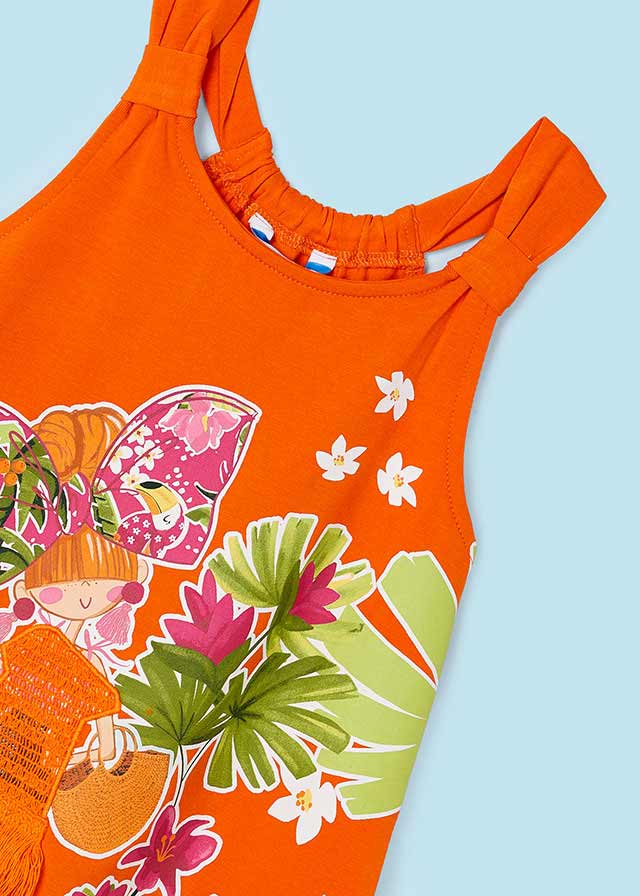 Vestito Arancione Fiori