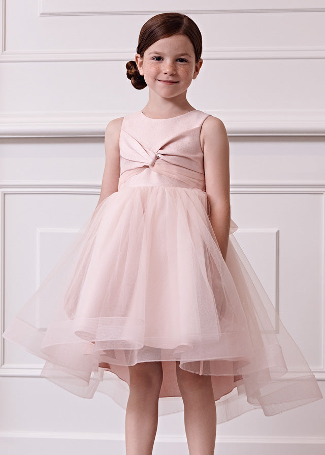 Vestito Cerimonia Toulle Rosa Brill. Rosa