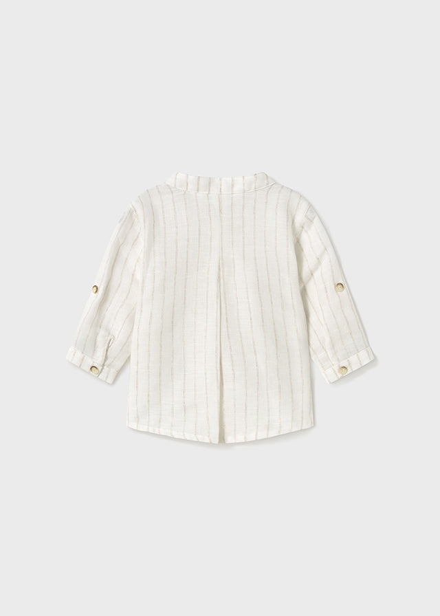 Camicia Collo Coreano Bco-Lino