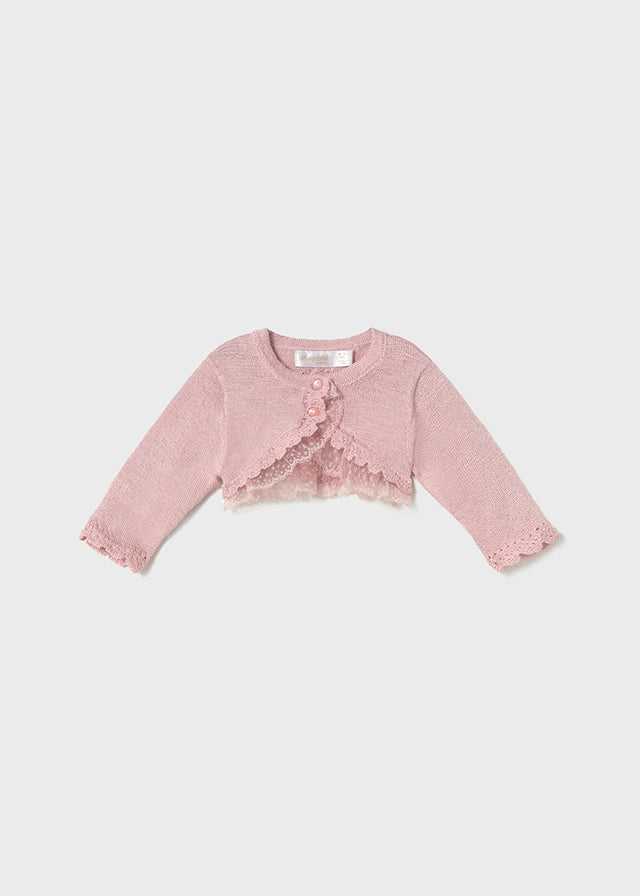 Cardigan Cerimonia Rosa Baby