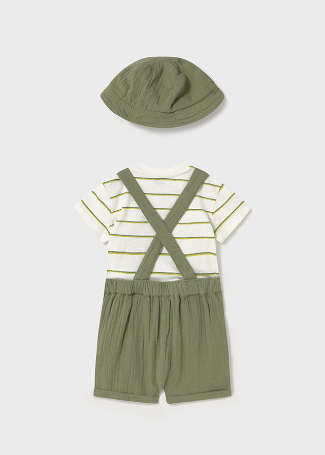 Completo Salopette Bambula 3 Pezzi Salvia