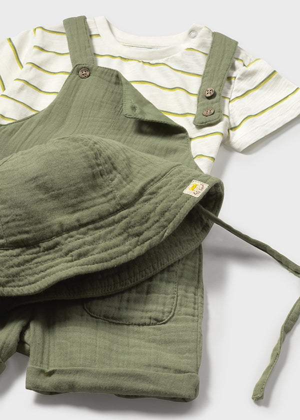 Completo Salopette Bambula 3 Pezzi Salvia