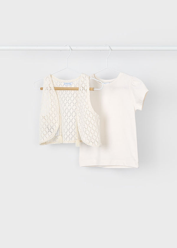 Maglietta Corta Gilet Bianco