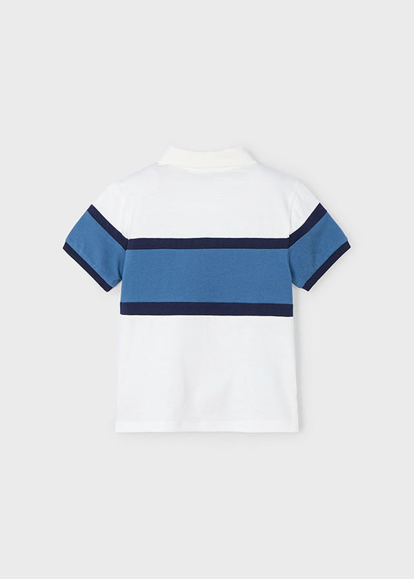 Polo Corta Color Block Panna