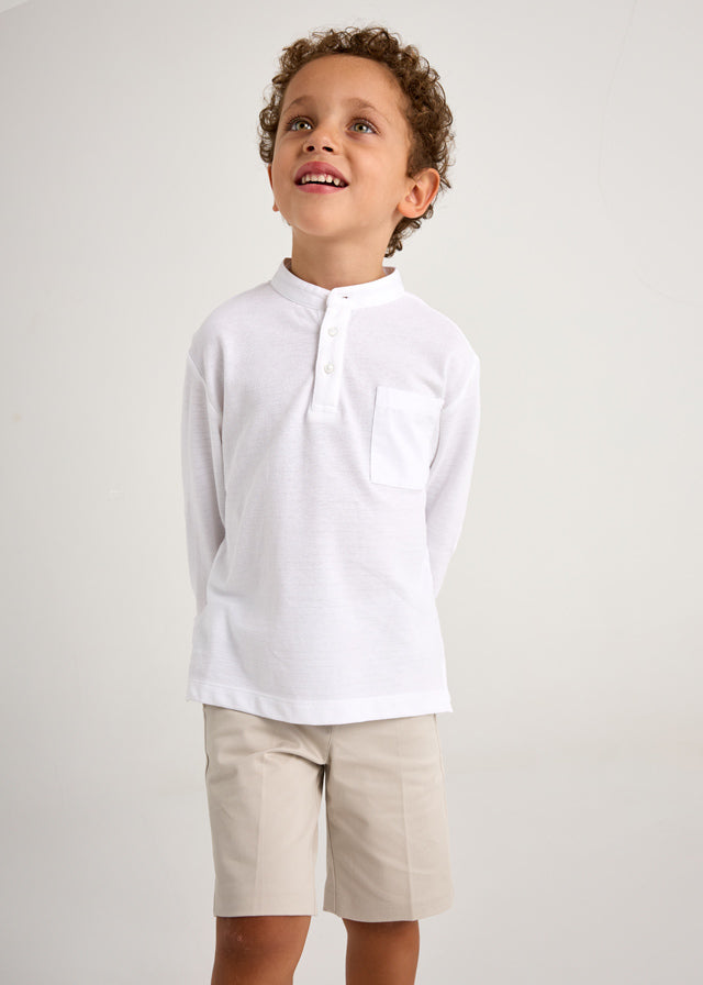Polo Collo Mao Bianco