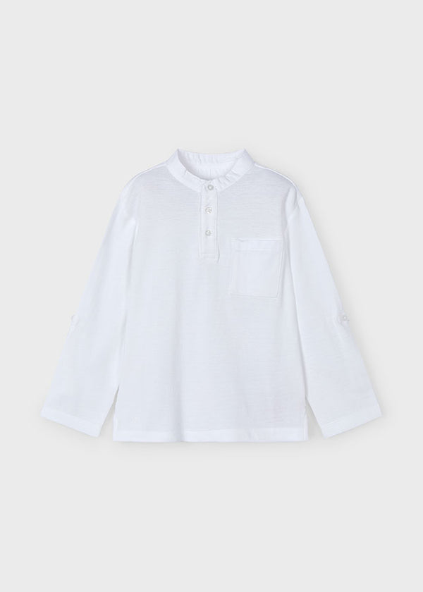 Polo Collo Mao Bianco