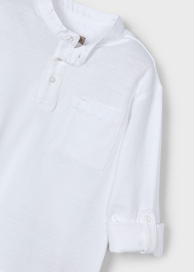 Polo Collo Mao Bianco