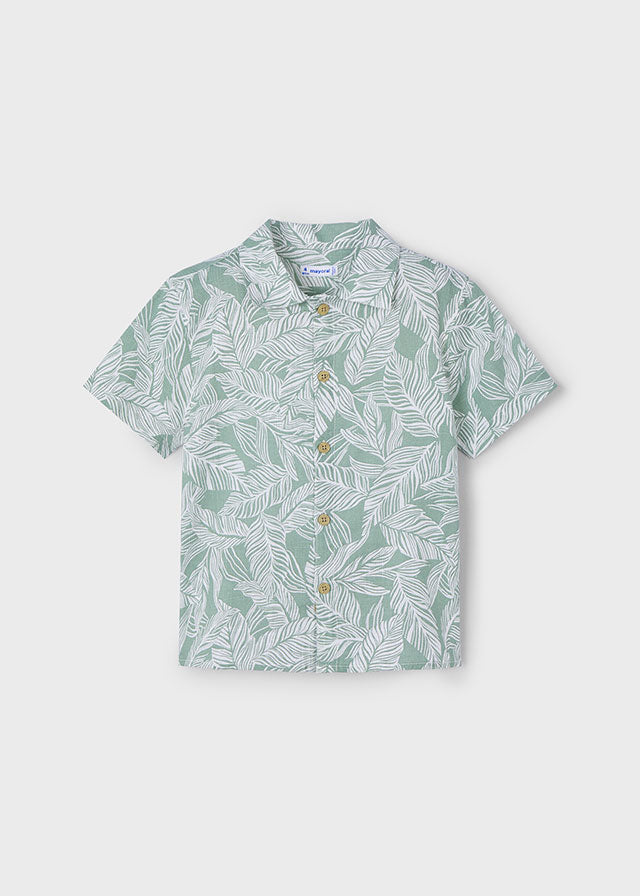 Camicia Corta Stampa Palme