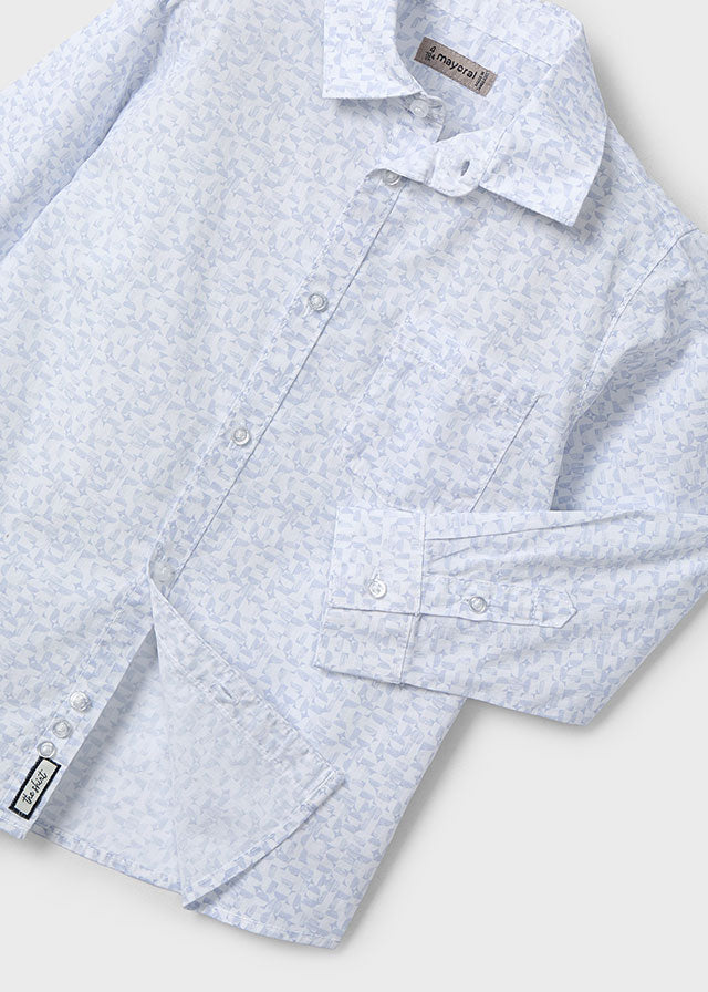 Camicia Stampata Celeste