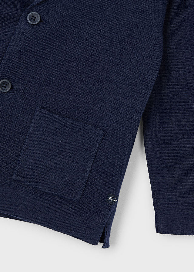 Giacca Elegante Tricot Marino