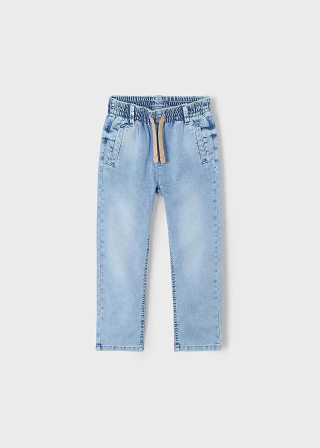 Pantalone Soft Denim Jogger Bleach