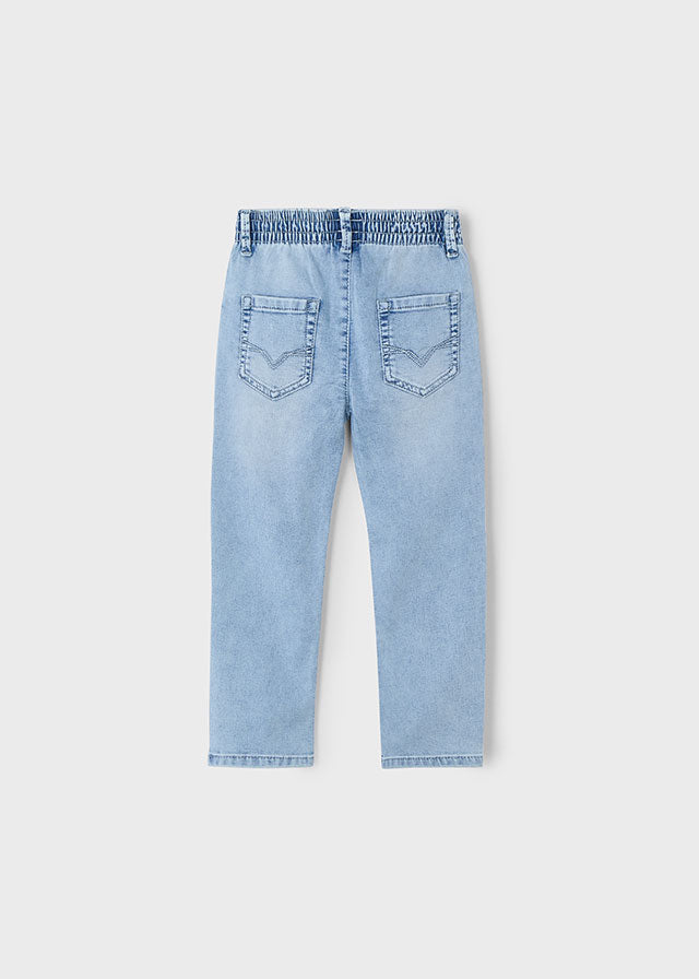 Pantalone Soft Denim Jogger Bleach