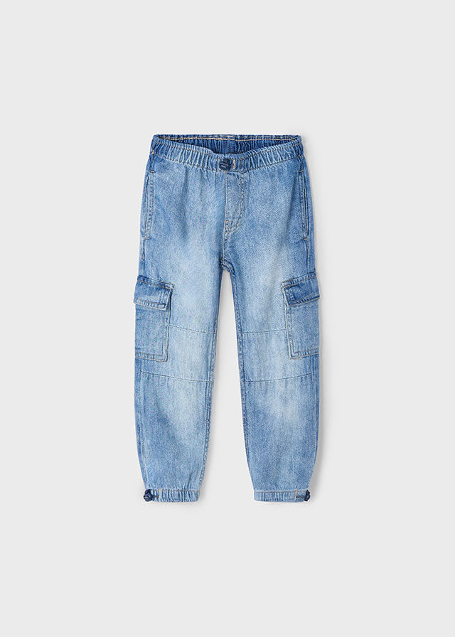 Pantalone Denim Cargo Parachu