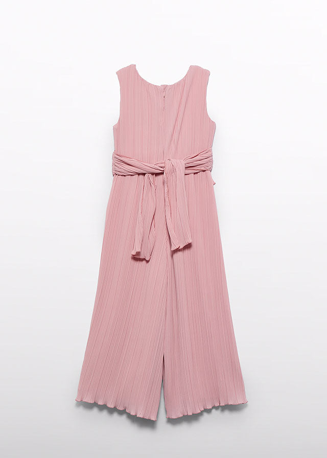 Tuta Lunga Chiffon Plissettat Rosa