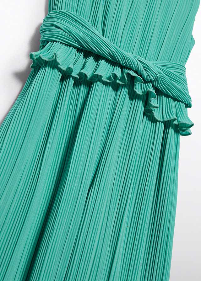 Tuta Lunga Chiffon Plissettat Aloe