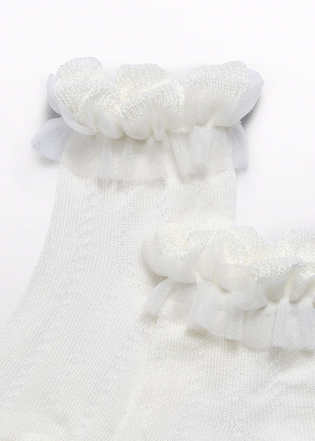 Calze Volant Tulle Panna