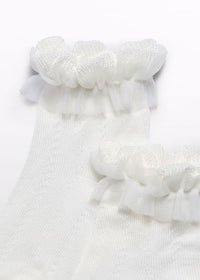 Calze Volant Tulle Panna