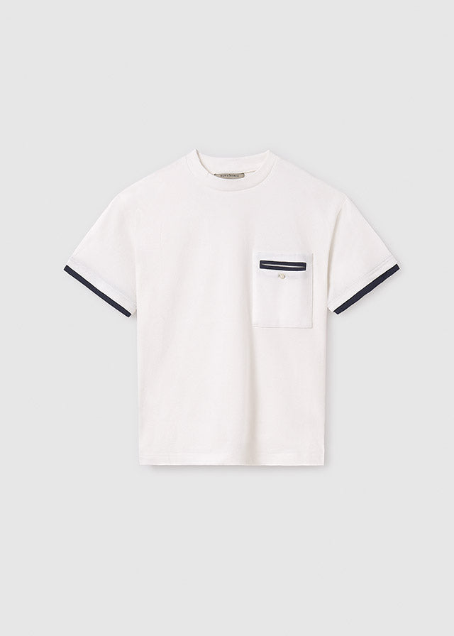 Maglietta Corta Contrasti Panna