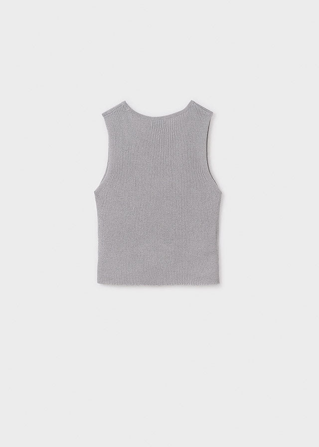 Top Tricot Costine Argento