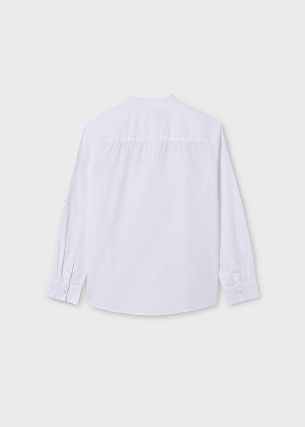 Camicia Collo Coreano Bianco