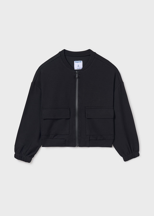 Felpa Bomber Pique Nero