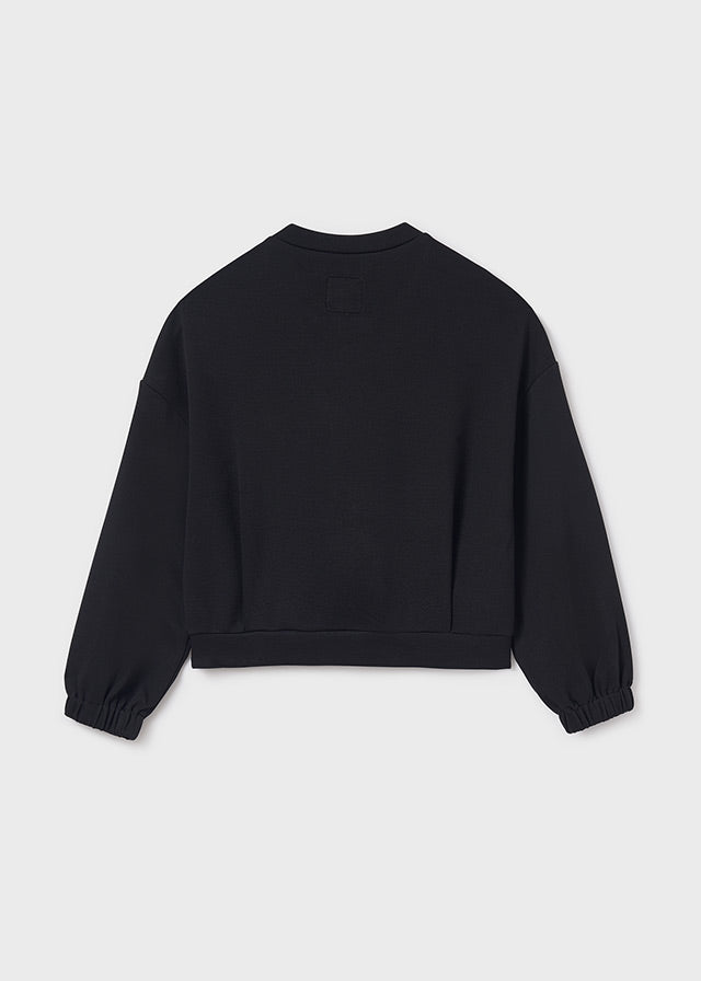 Felpa Bomber Pique Nero