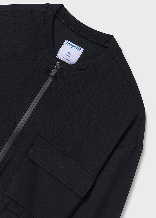 Felpa Bomber Pique Nero