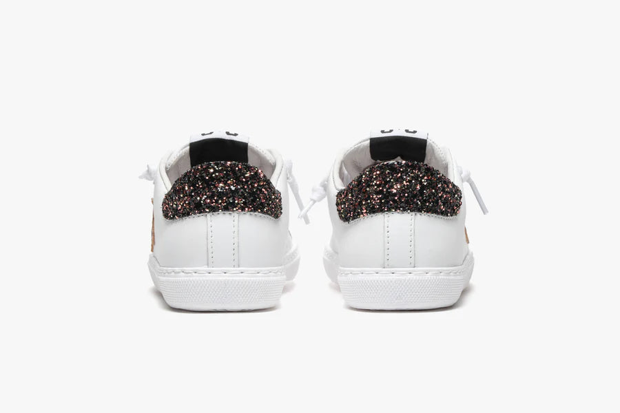 Sneaker Low White/Leopard/ Glitter