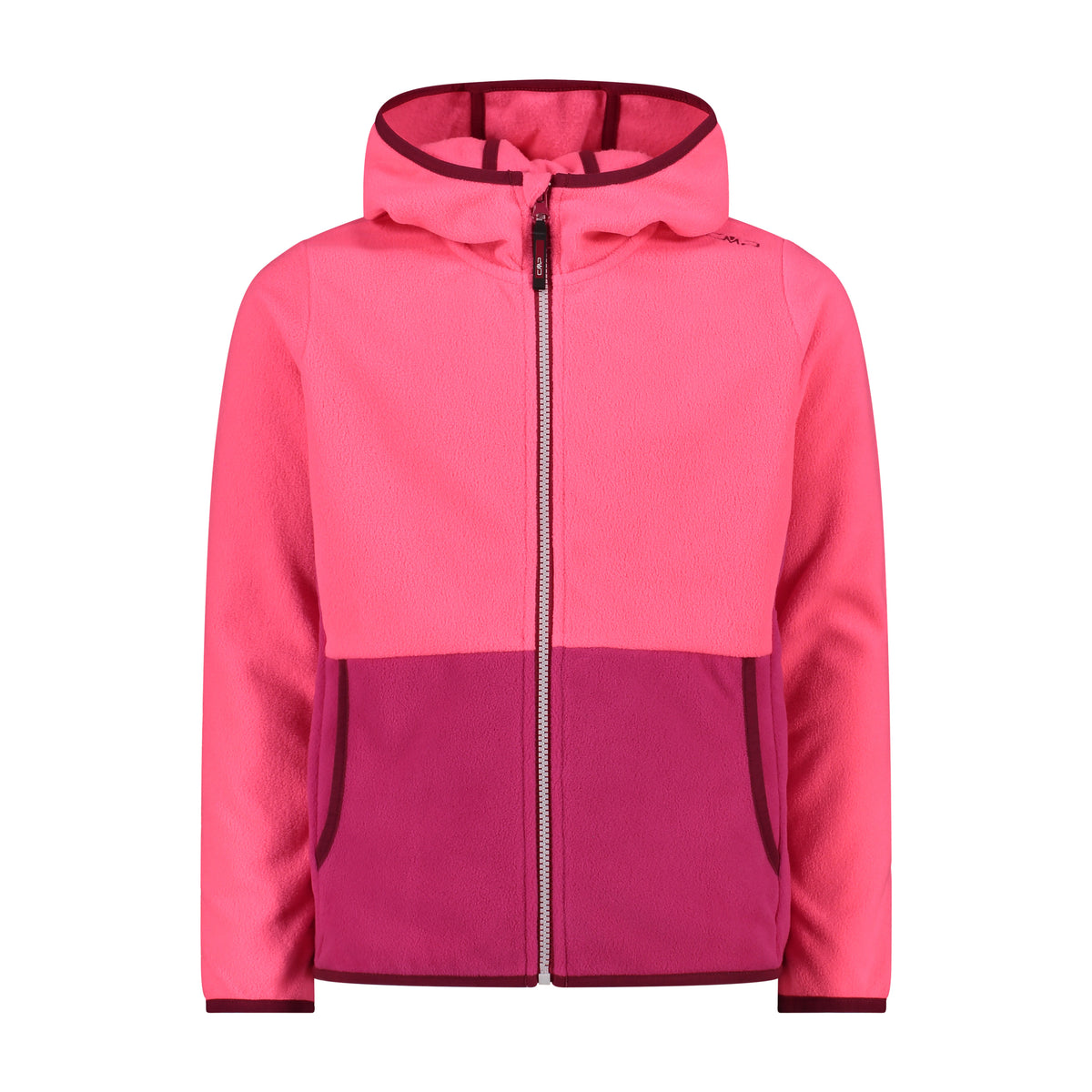 Giacca in Pile Full Zip Rosa Bicolor