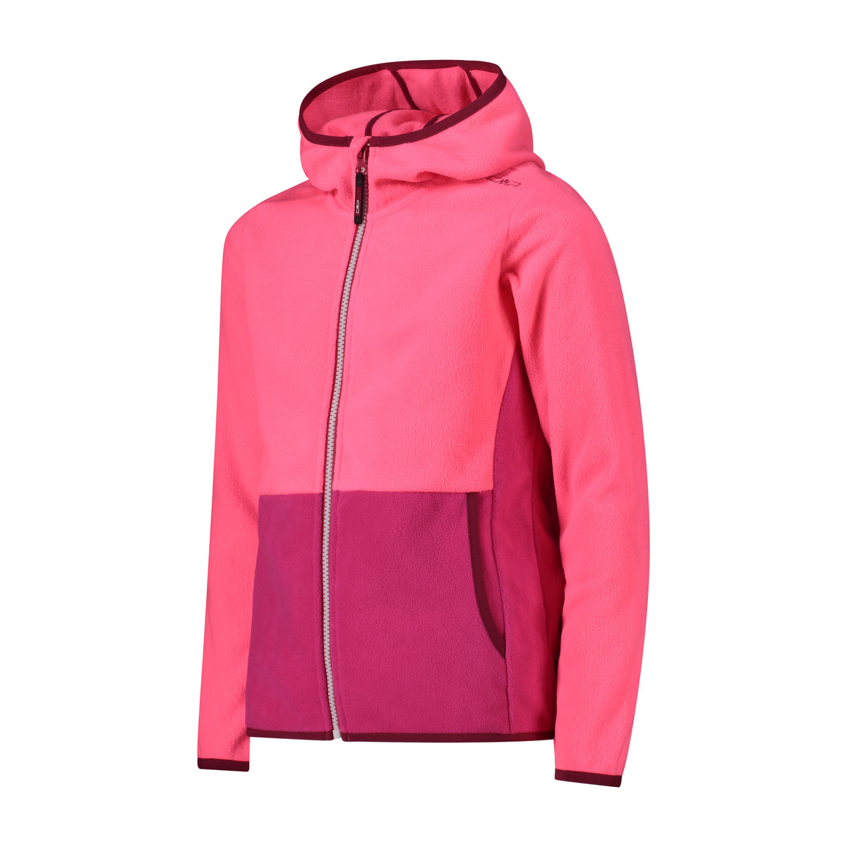 Giacca in Pile Full Zip Rosa Bicolor