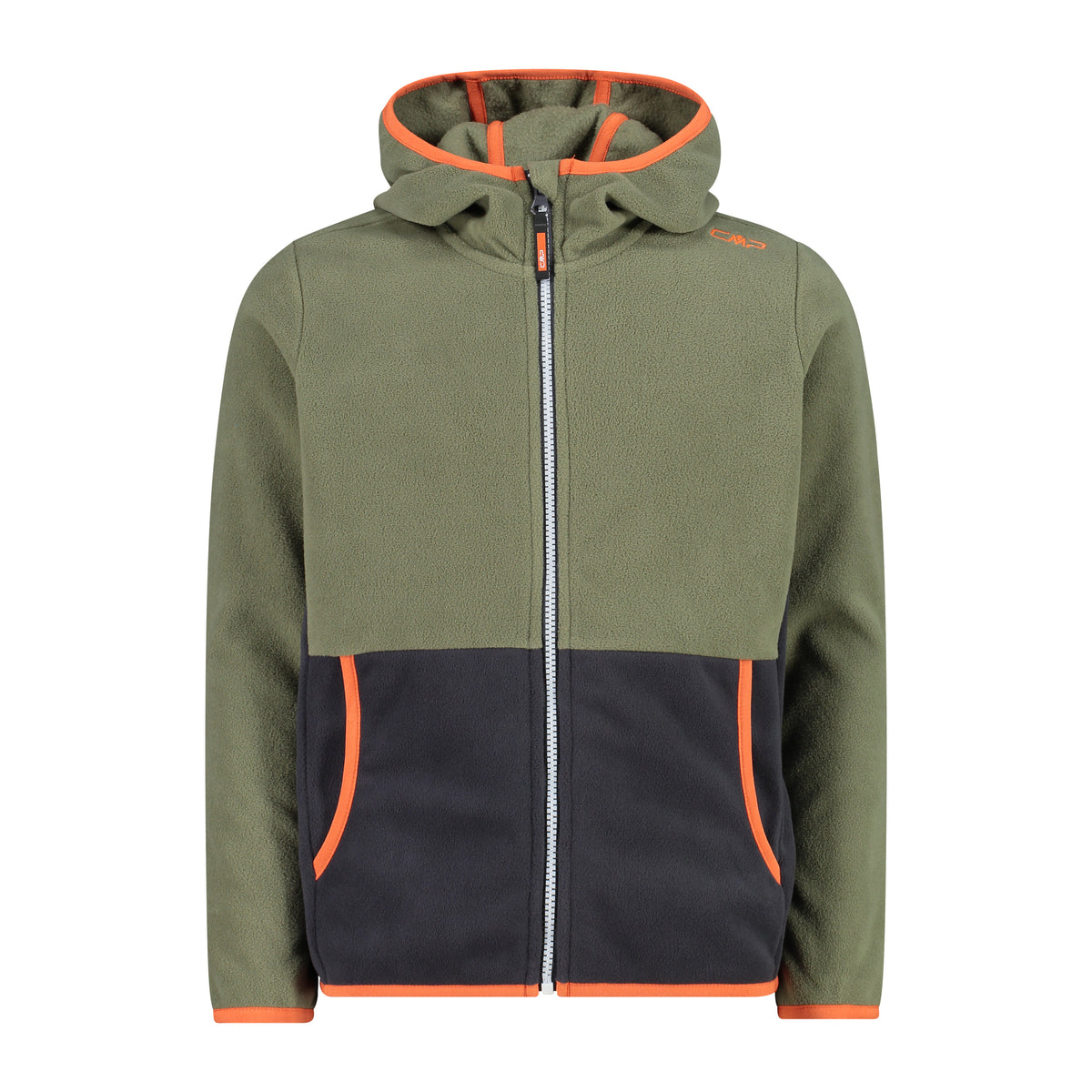 Giacca in Pile Full Zip Kaki