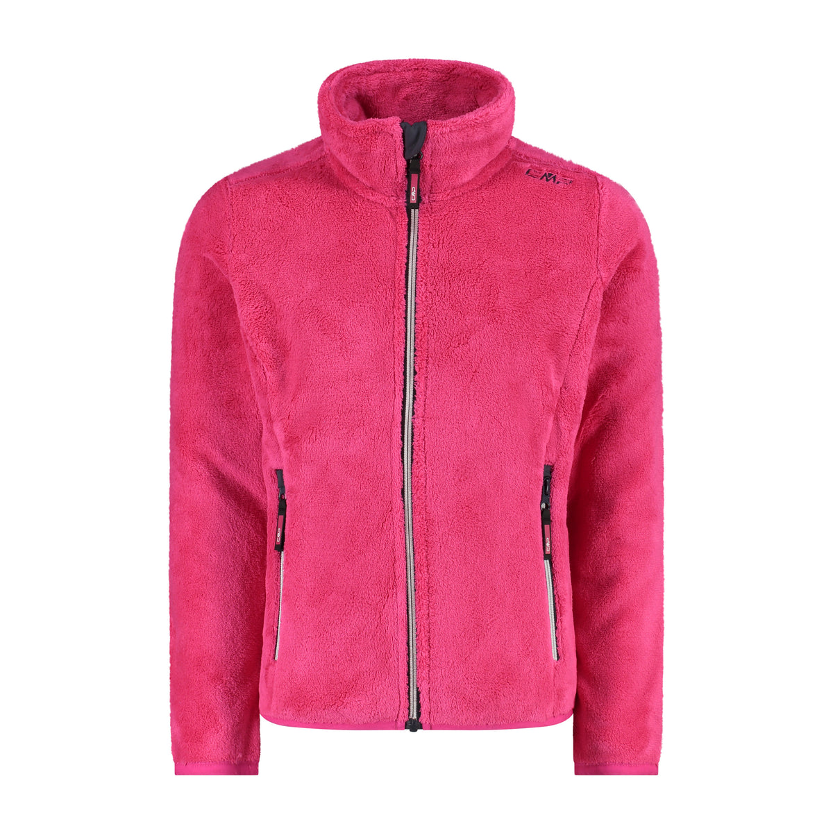 Felpa in Pile Fucsia con Full Zip