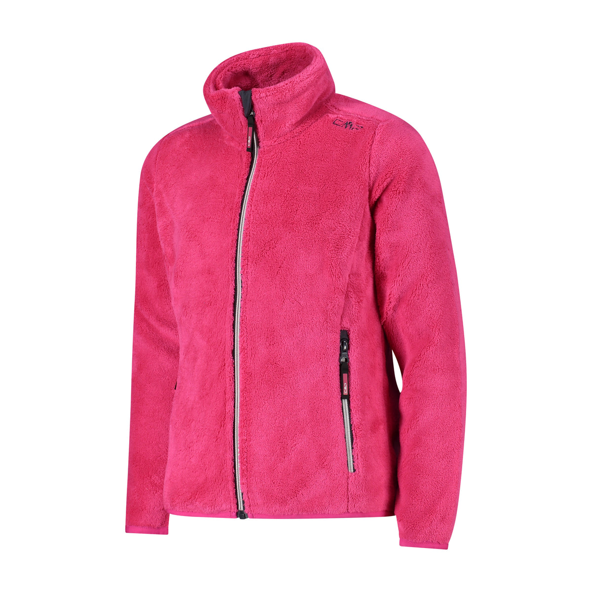 Felpa in Pile Fucsia con Full Zip