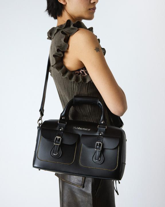 Borsa Cartella con manico superiore nera Kiev liscia