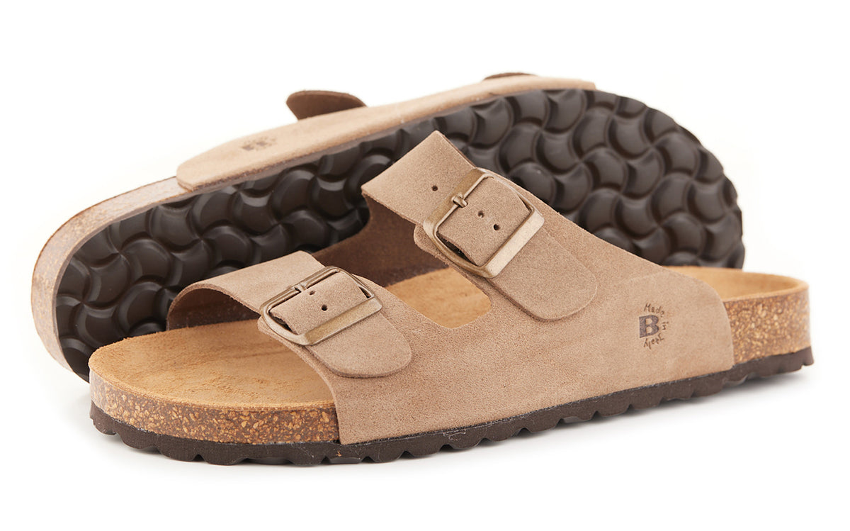 Sandalo Aperto Due Fibbie Beige