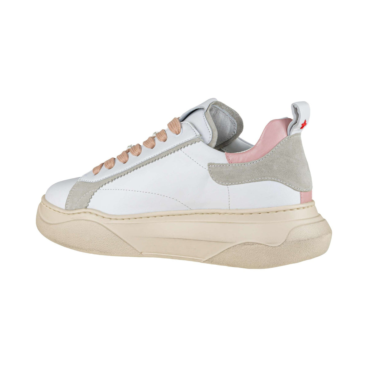 Sneakers In Pelle Giada Bianco Rosa