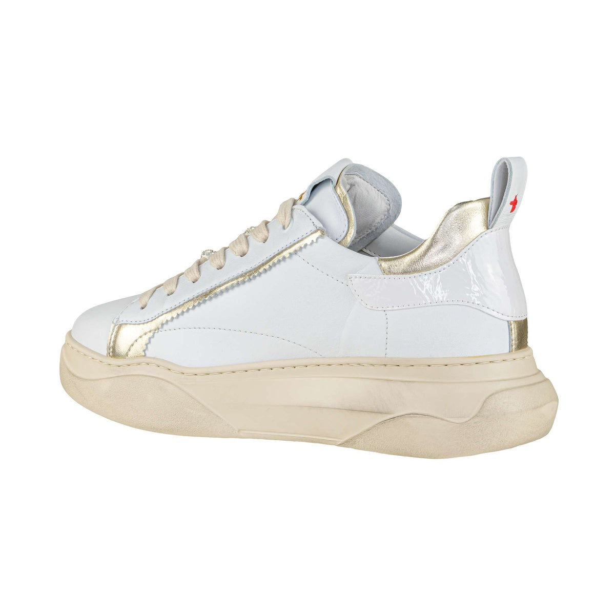 Sneakers in Pelle Giada Bianco Oro