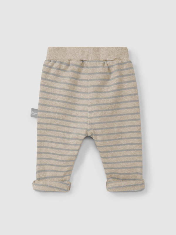 Pantaloni A Righe Beige