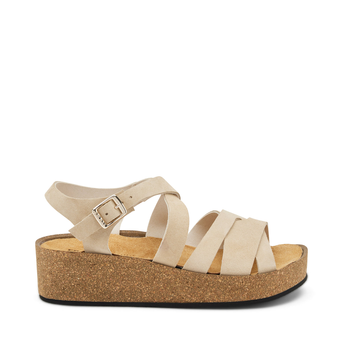 Sandalo Con Zeppa Beige