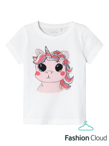 T-Shirt Bright White Unicorn