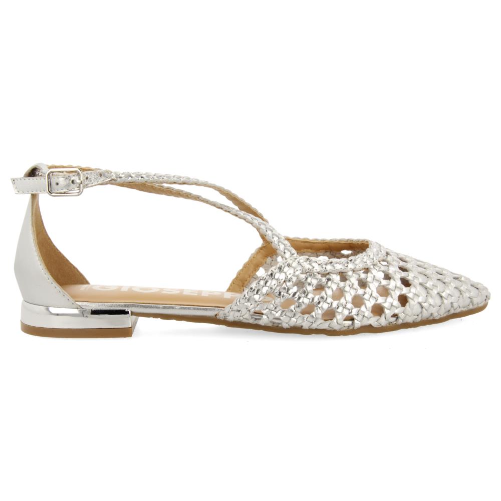 Ballerina Slingback Intrecciata Argento