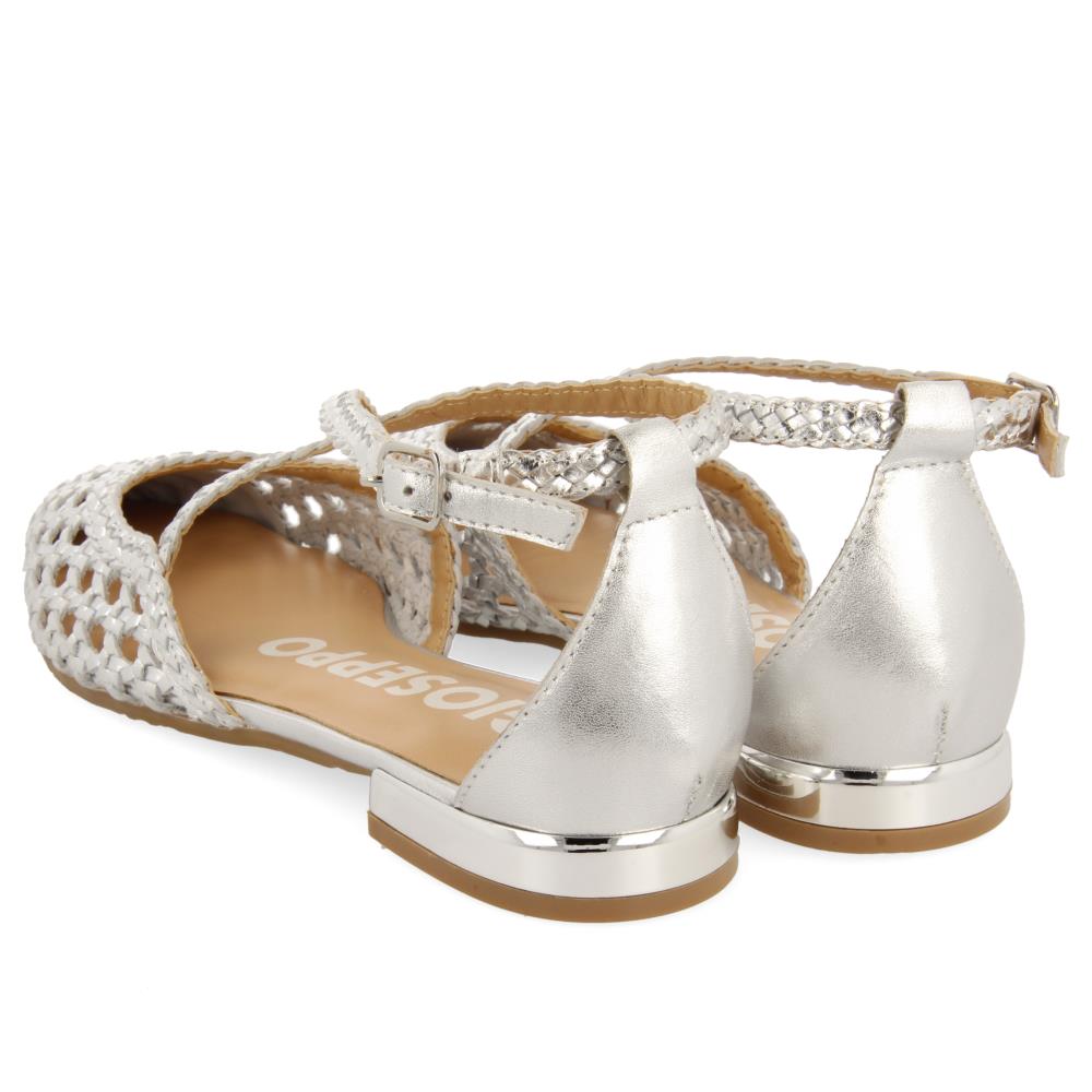 Ballerina Slingback Intrecciata Argento