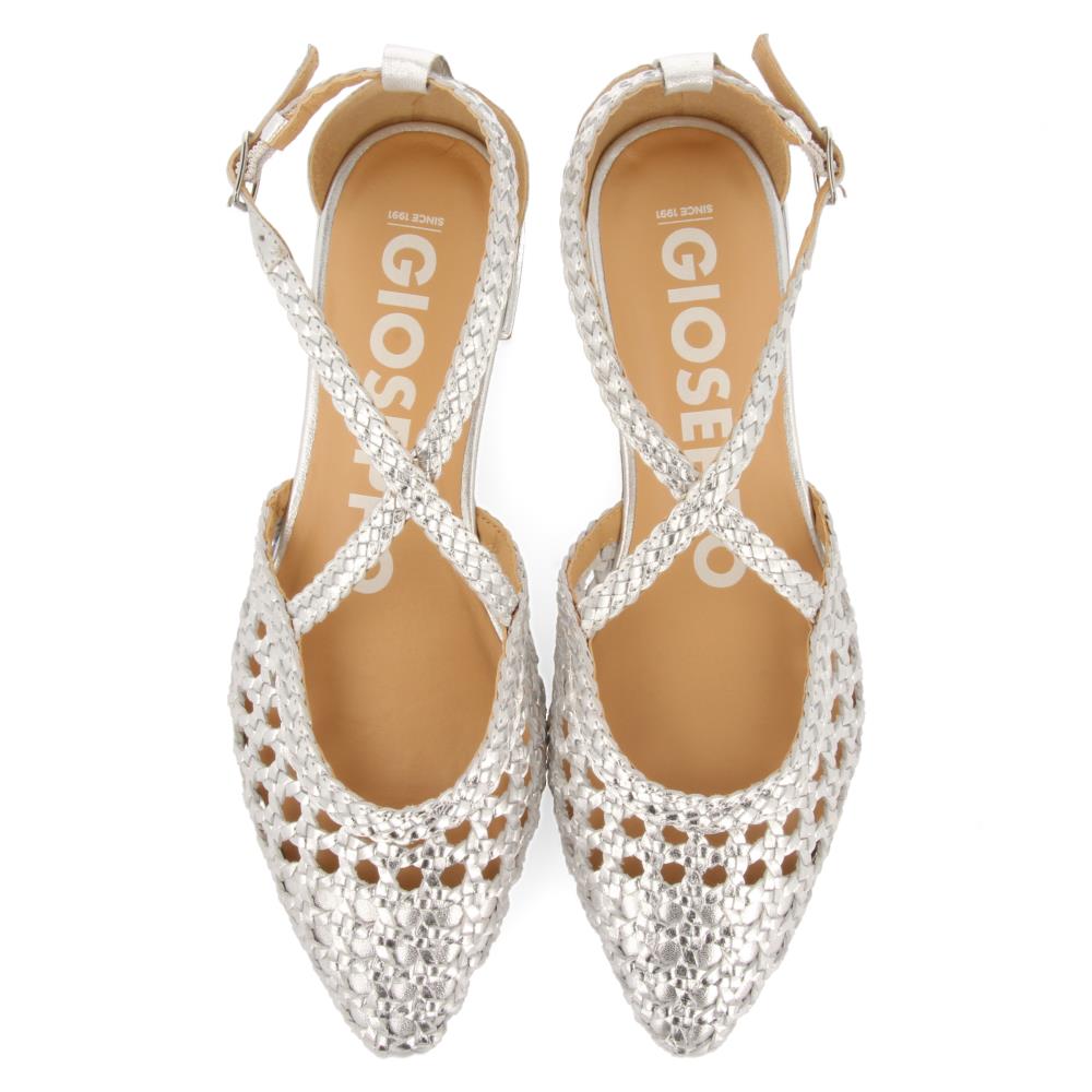 Ballerina Slingback Intrecciata Argento