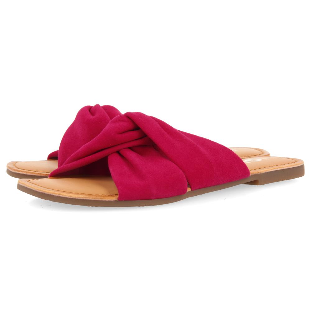 Sandalo Ciabatta Fascia Nodo Fucsia