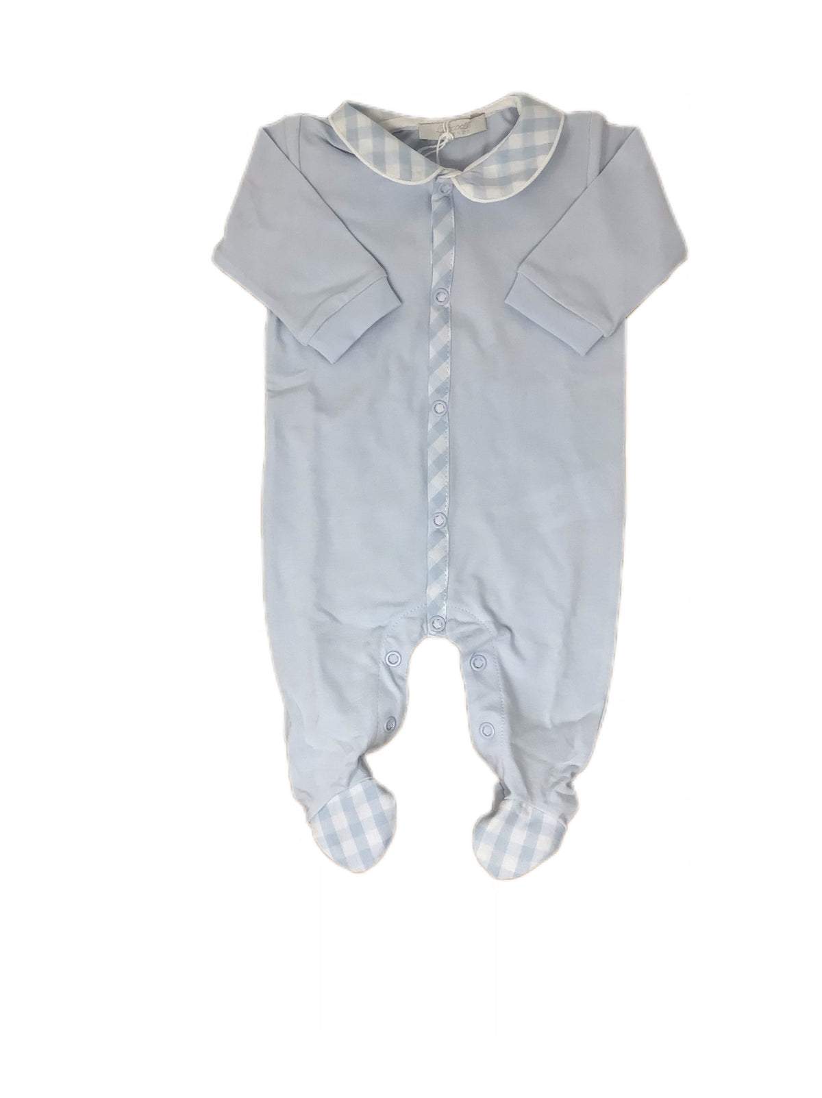 Tutina In Jersey Azzurro Quadretto