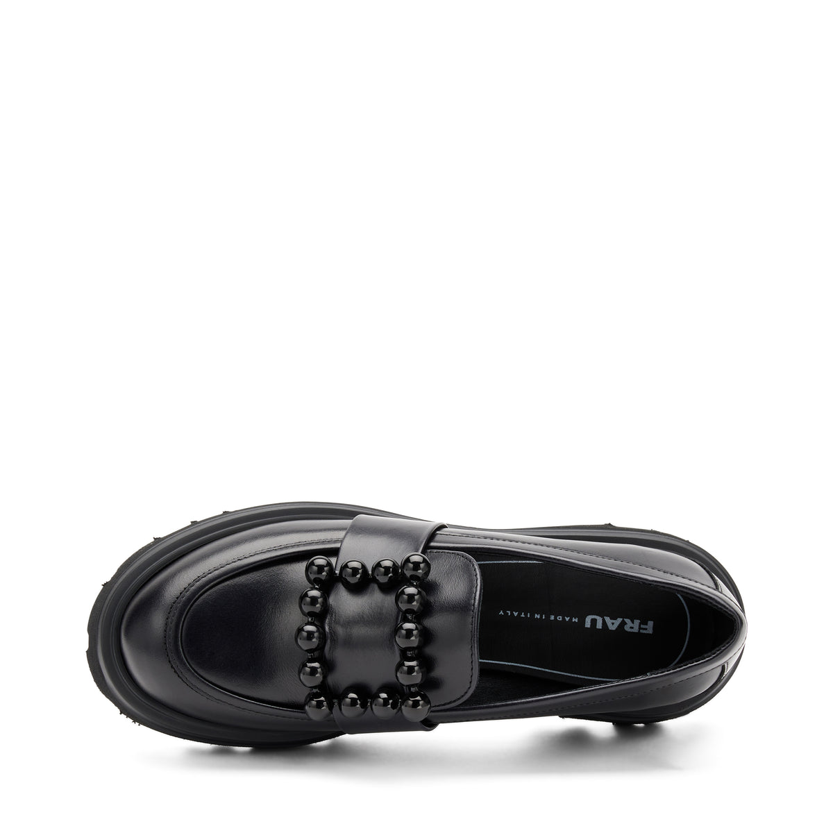 Mocassino Seta Nero Perle