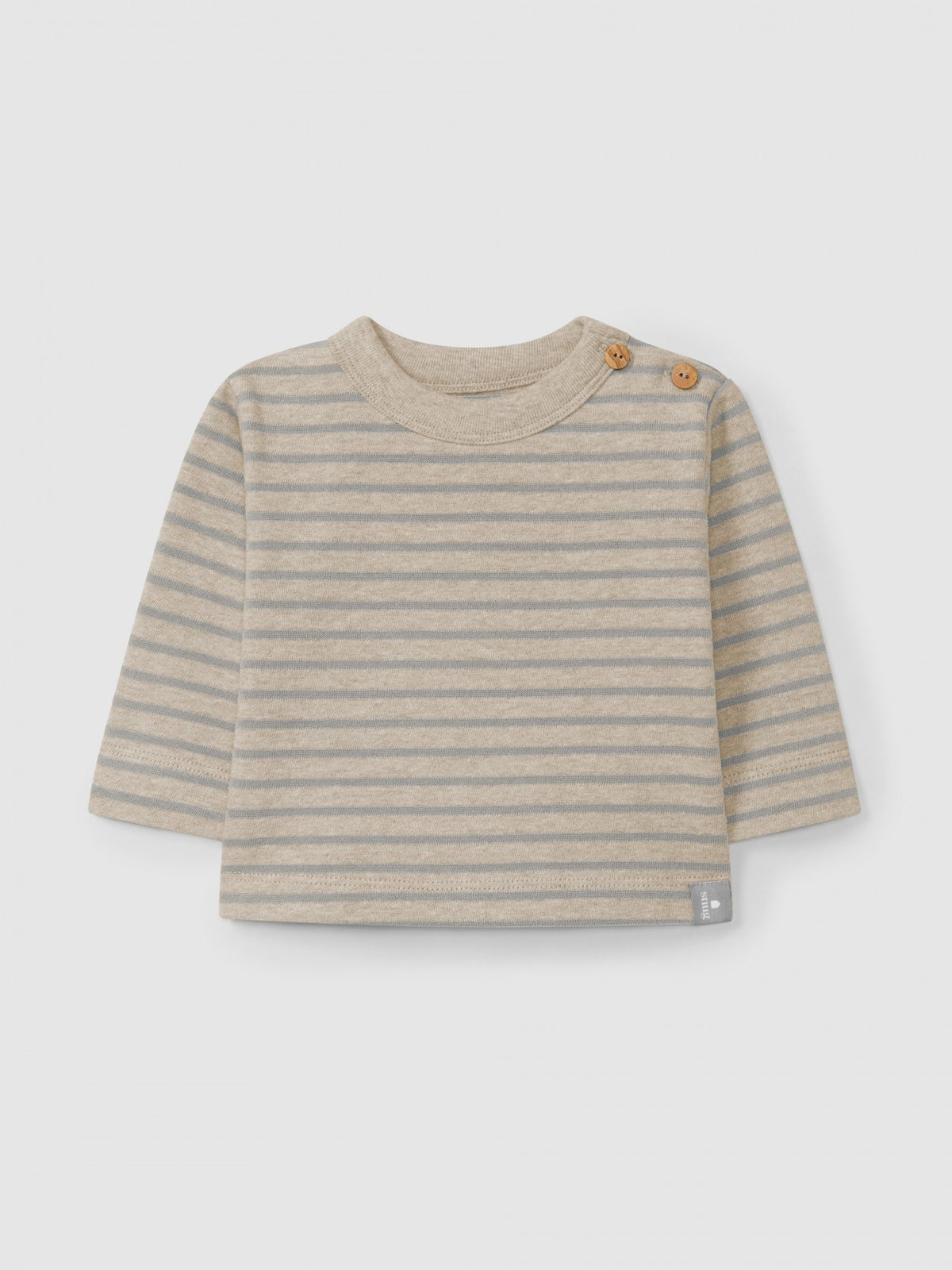 Maglia Manica Lunga A Righe Beige