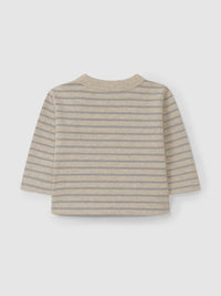 Maglia Manica Lunga A Righe Beige